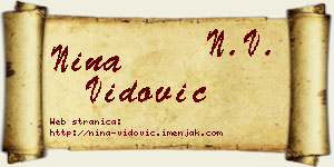 Nina Vidović vizit kartica